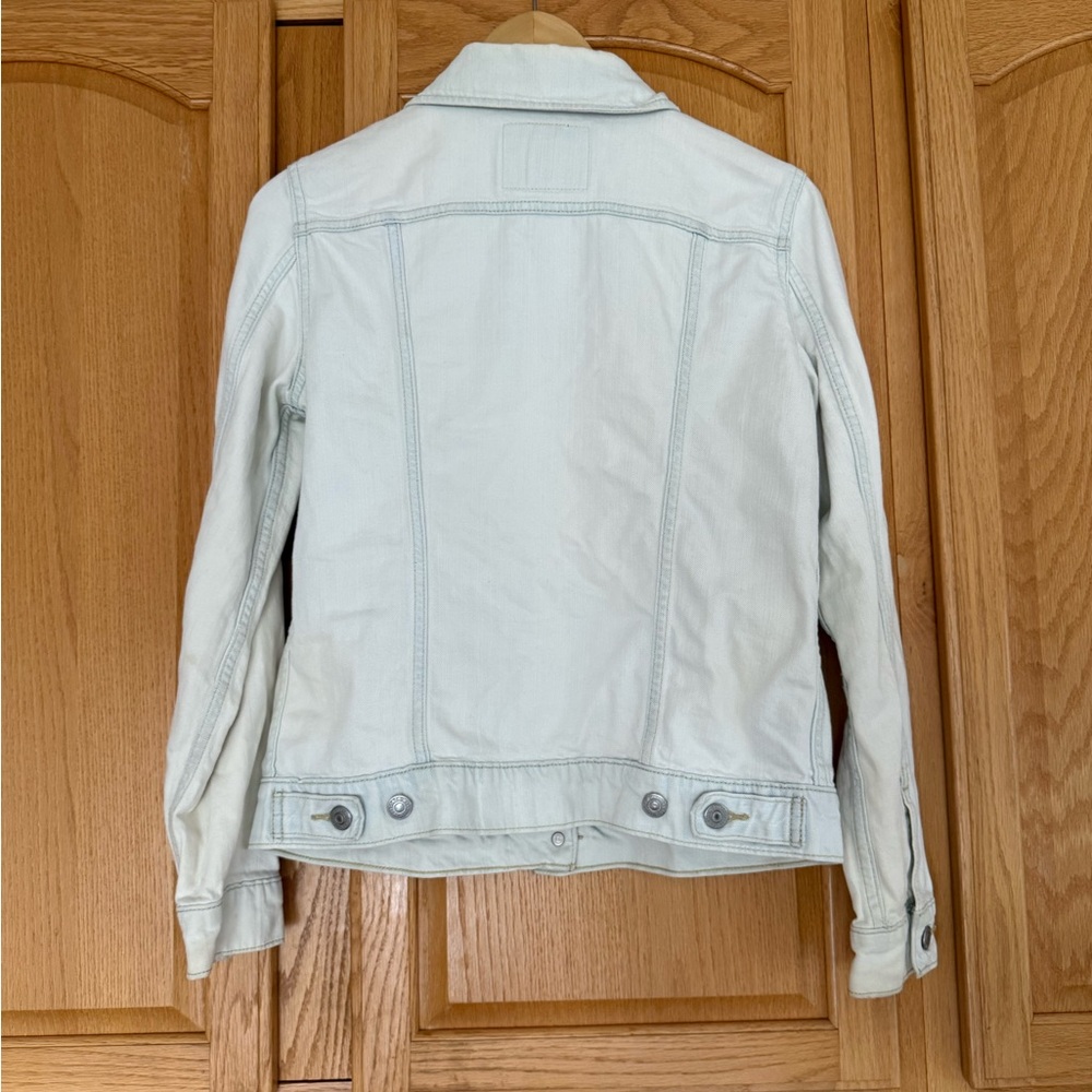 Levi's White Jacket with Brown Leather Patch and … - image 2